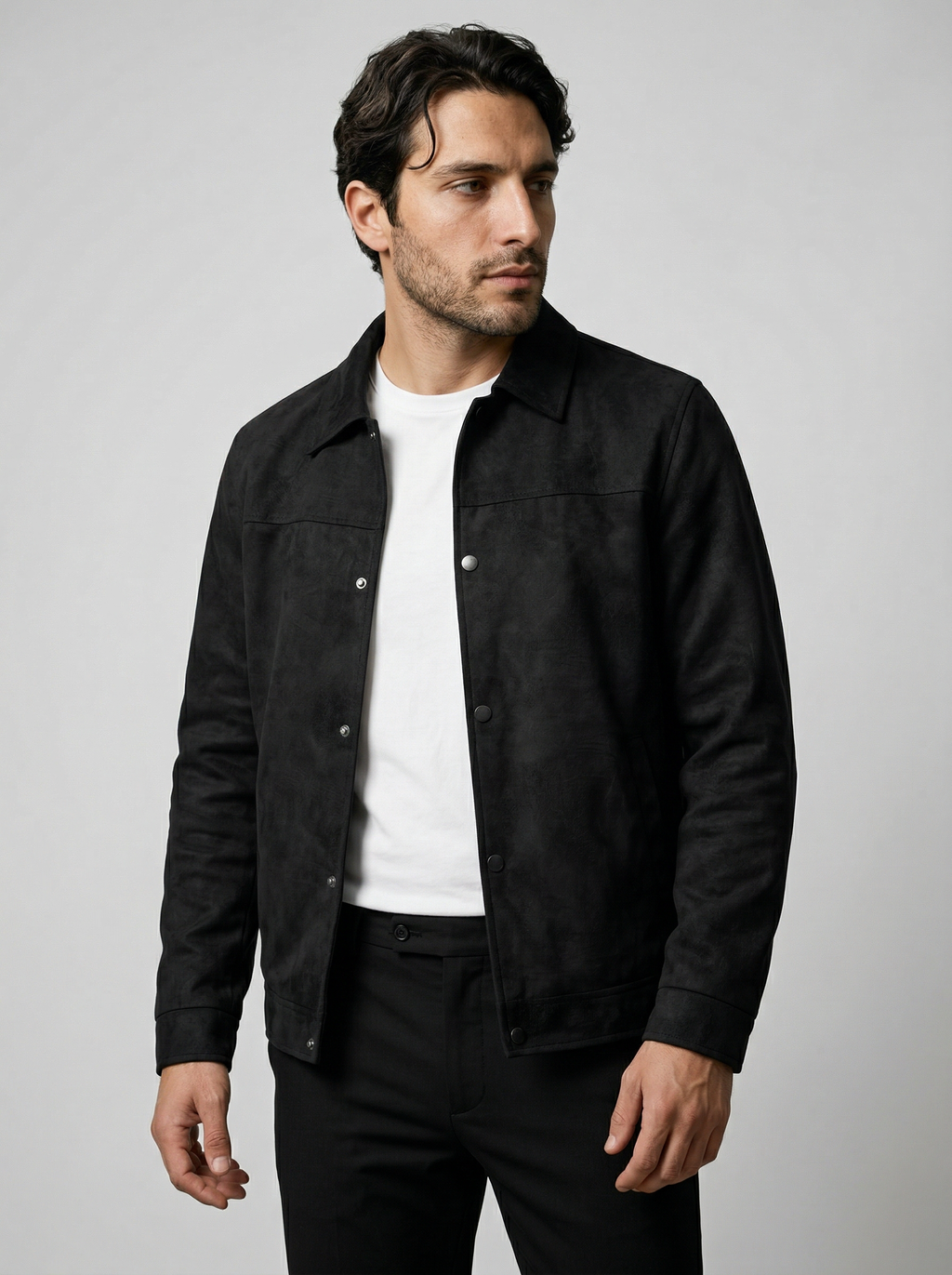 Men's Textured Snap Front Jacket