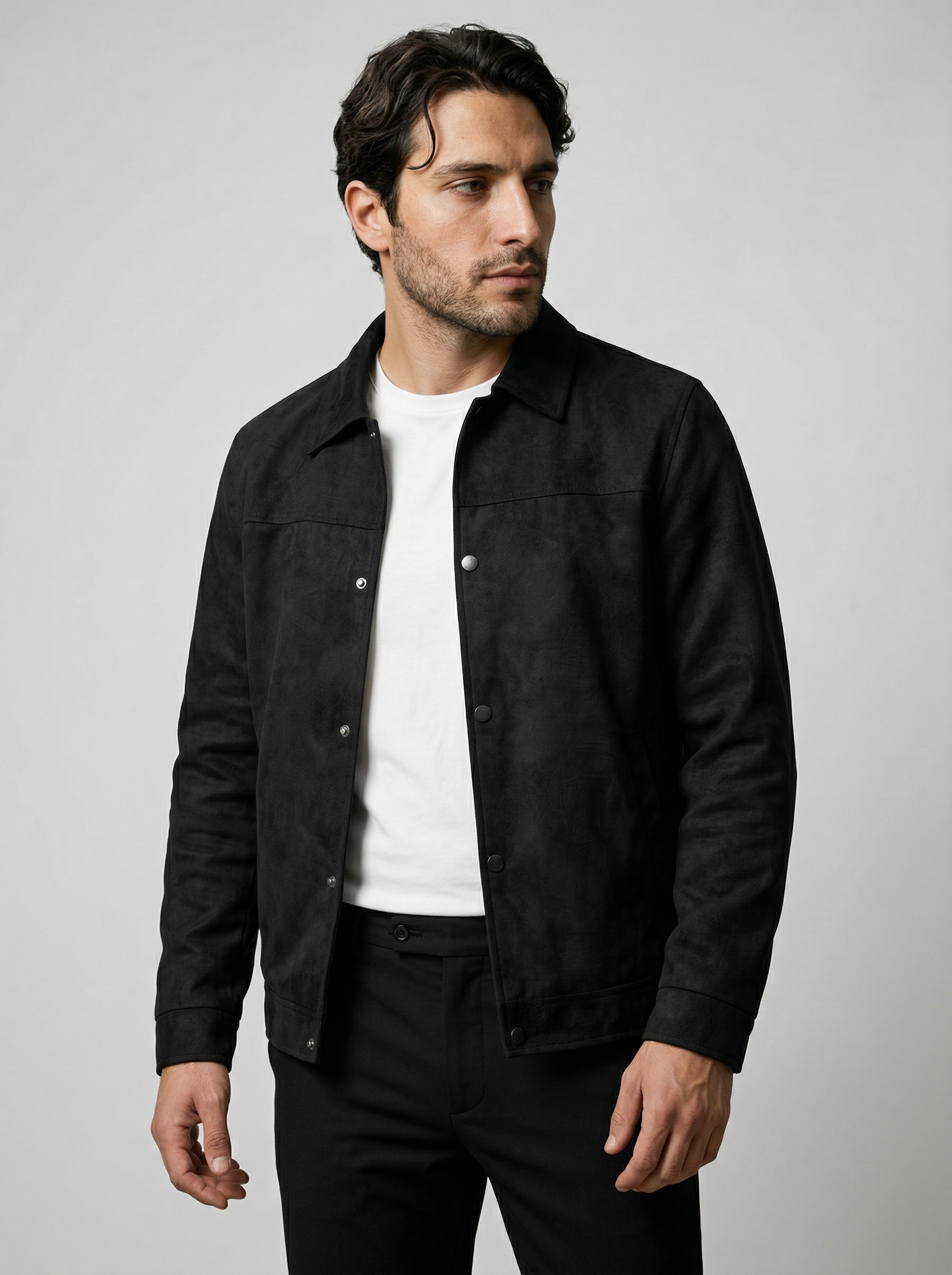 Men's Textured Snap Front Jacket