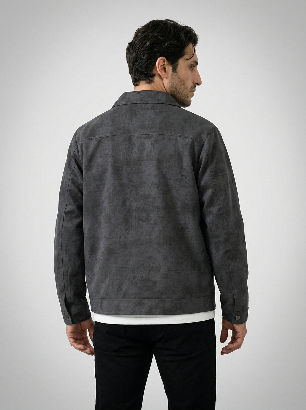 Men's Textured Snap Front Jacket