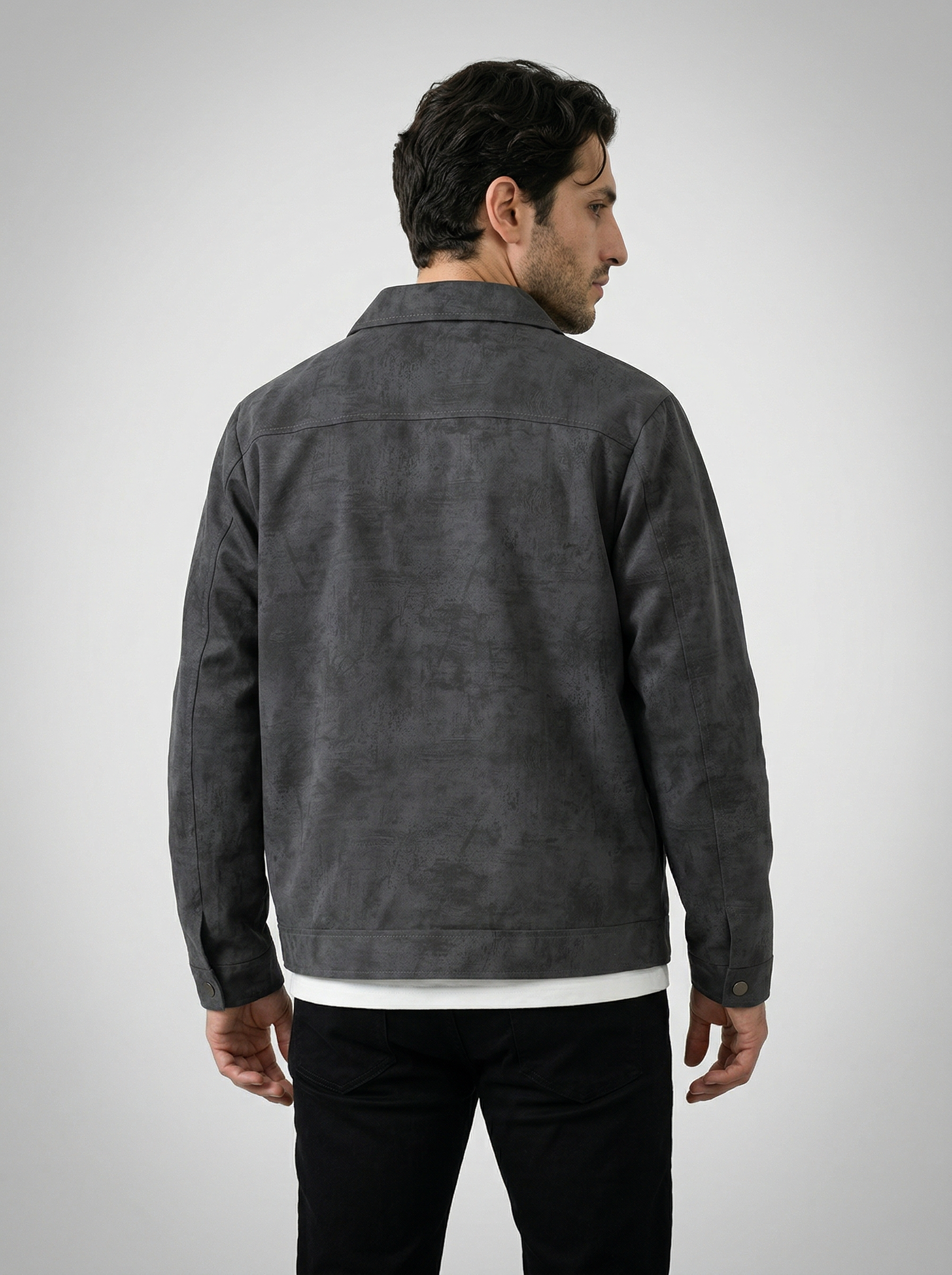 Men's Textured Snap Front Jacket