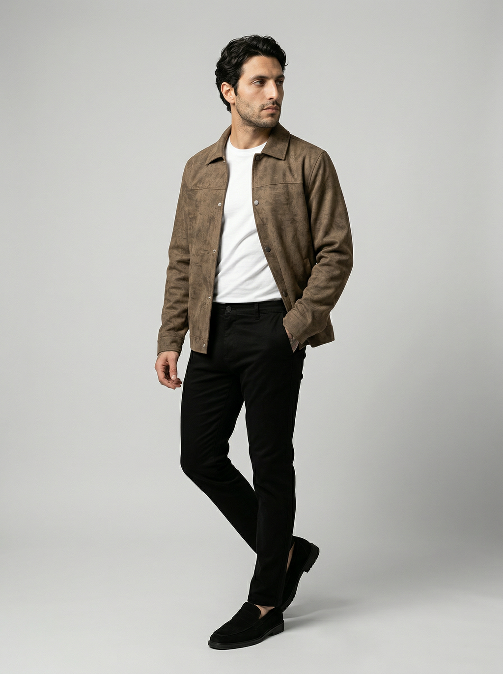 Men's Textured Snap Front Jacket