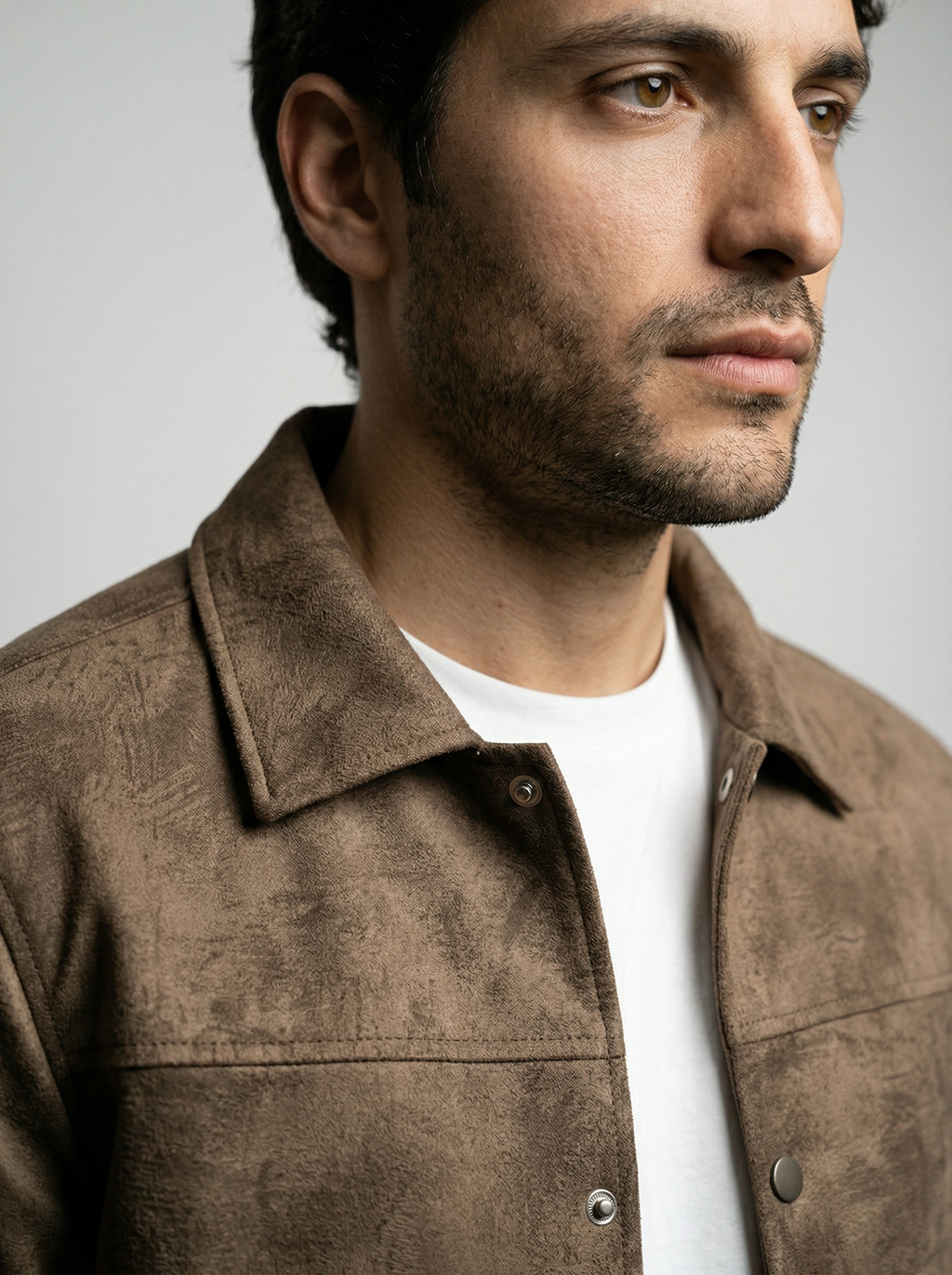 Men's Textured Snap Front Jacket