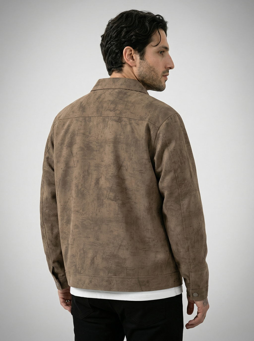 Men's Textured Snap Front Jacket