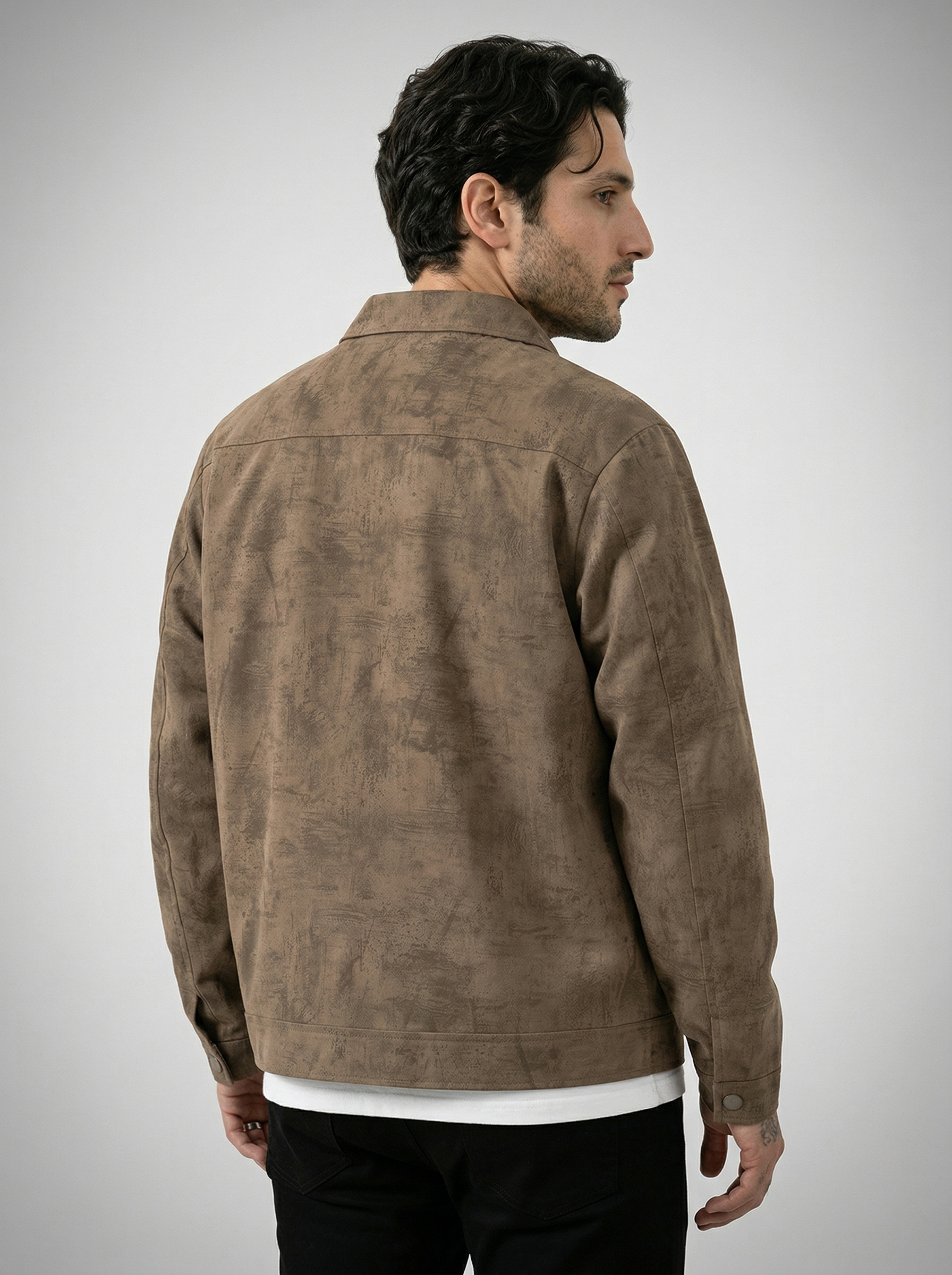 Men's Textured Snap Front Jacket