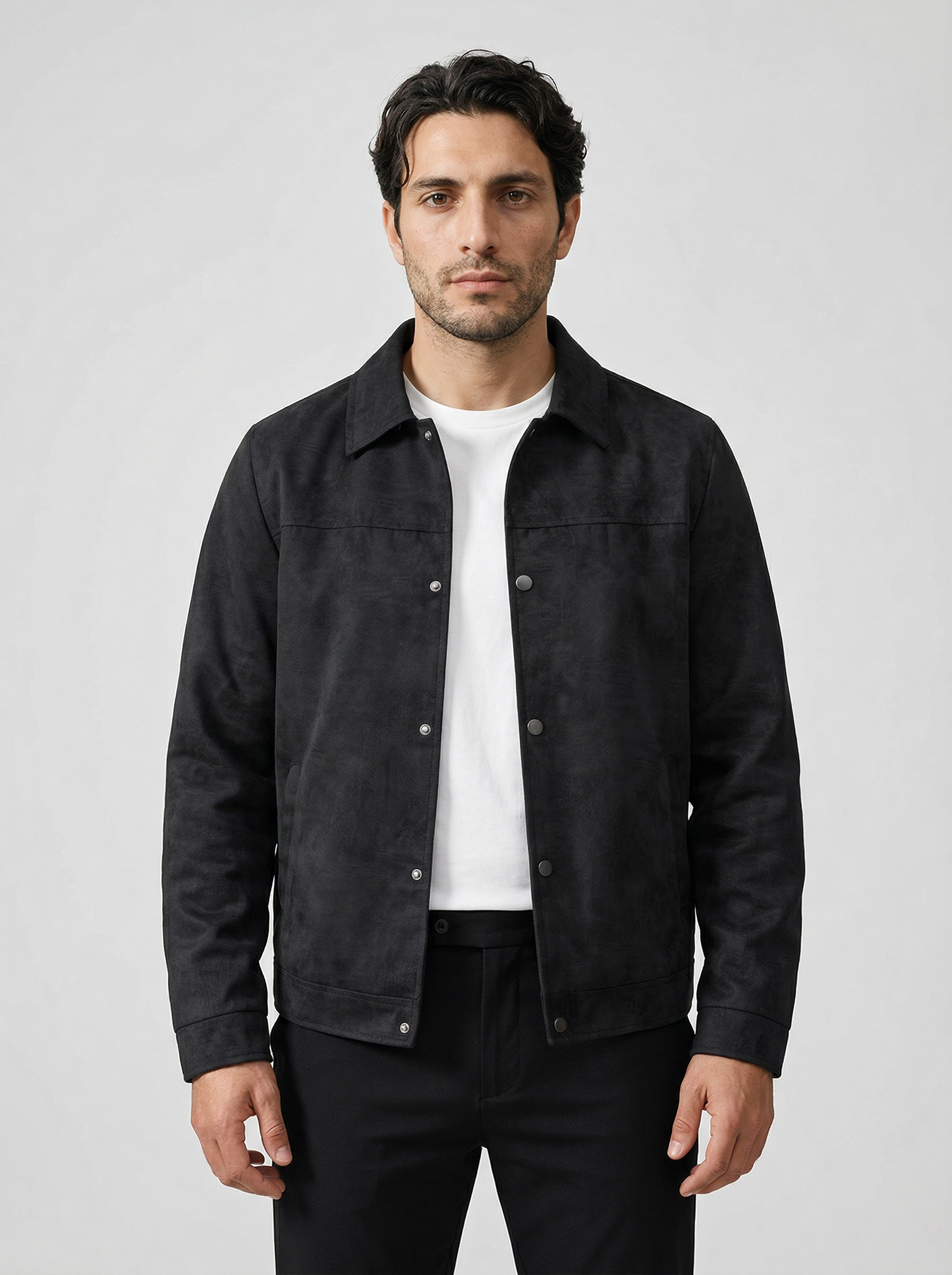 Men's Textured Snap Front Jacket