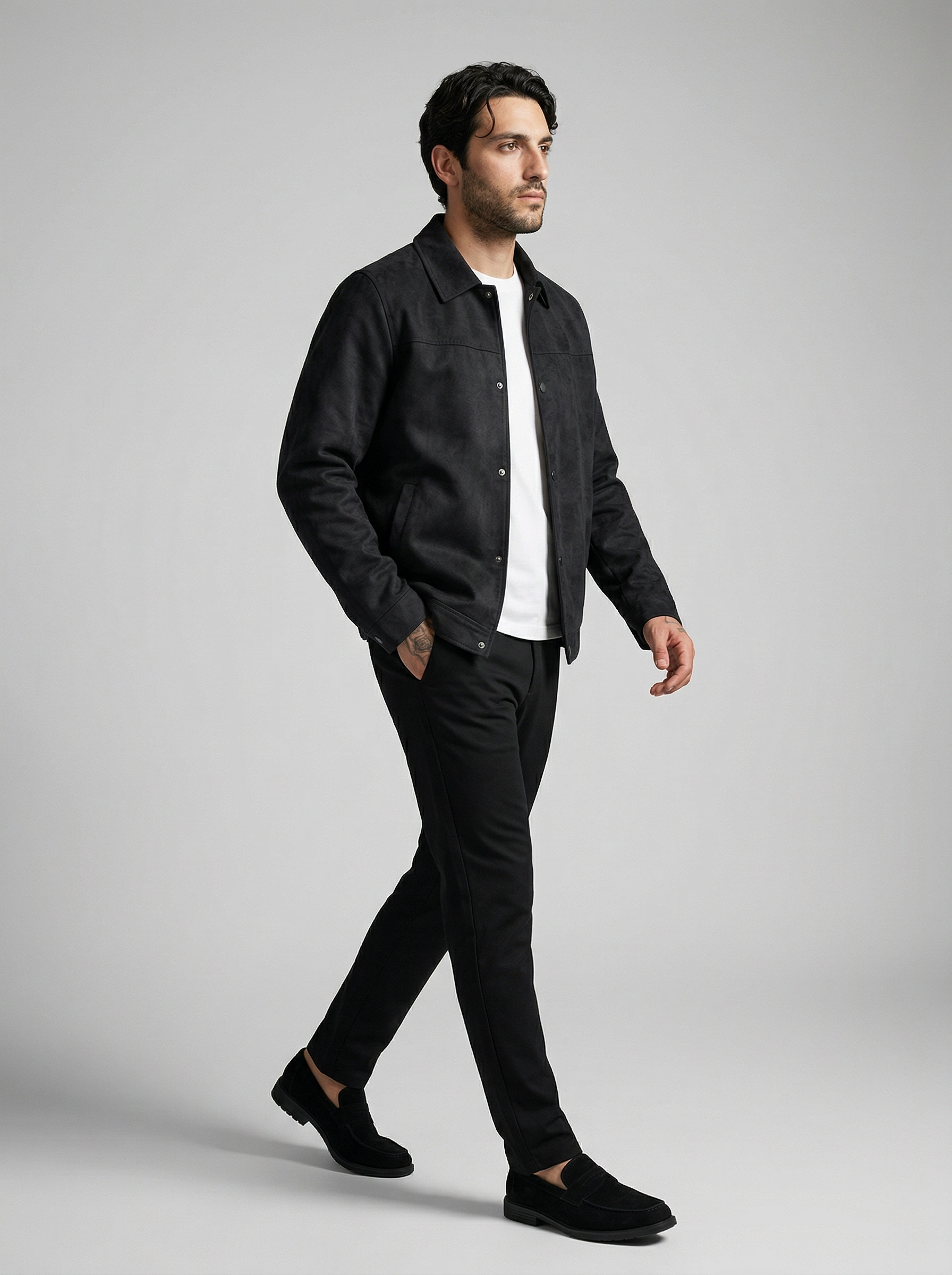 Men's Textured Snap Front Jacket
