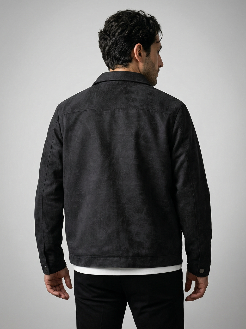 Men's Textured Snap Front Jacket
