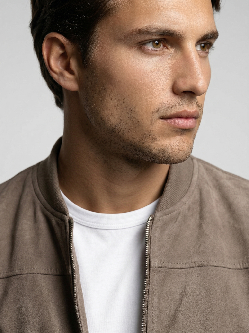 Men's Zip Front Stand Collar Flight Jacket