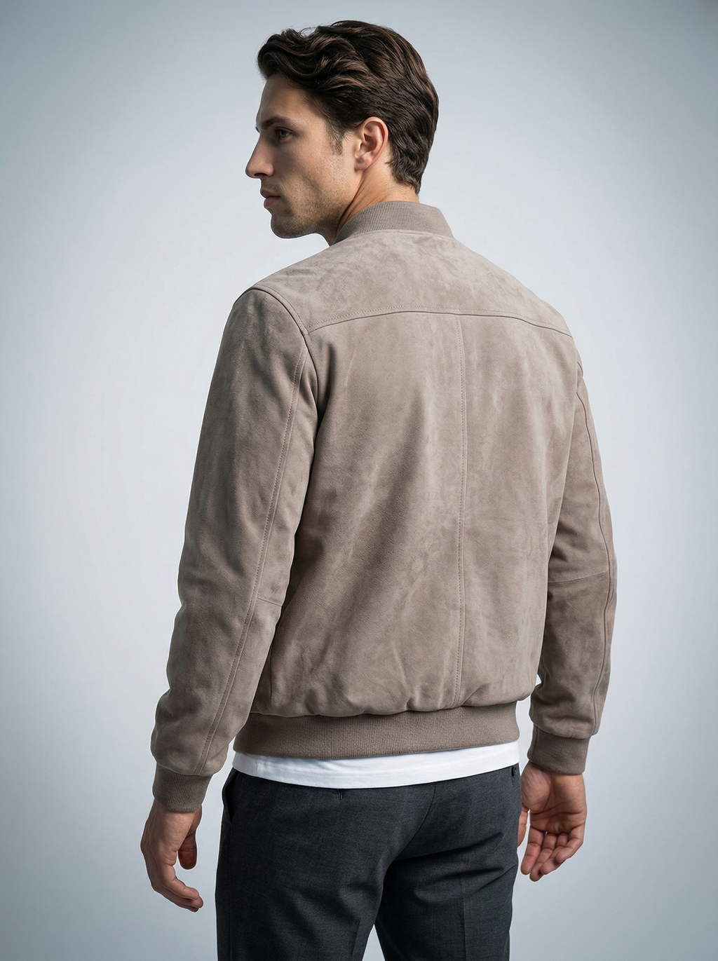 Men's Zip Front Stand Collar Flight Jacket