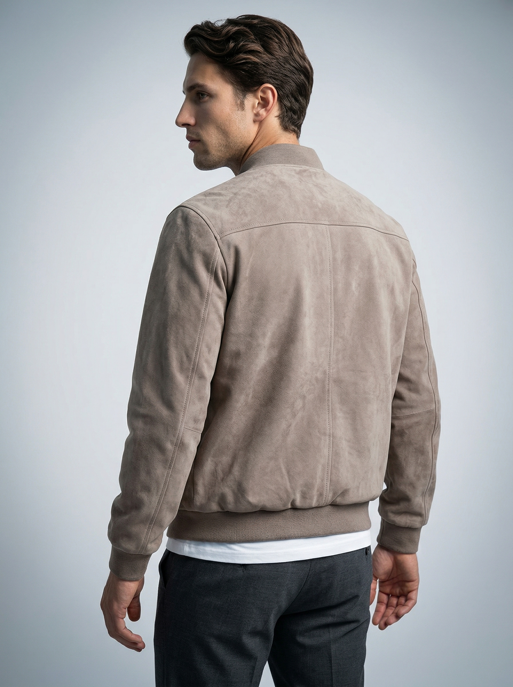Men's Zip Front Stand Collar Flight Jacket