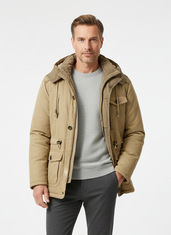 Fleece Jacket – Insulated Water-Repellent Hooded – Regular Fit – Men's Winter Outerwear Australia