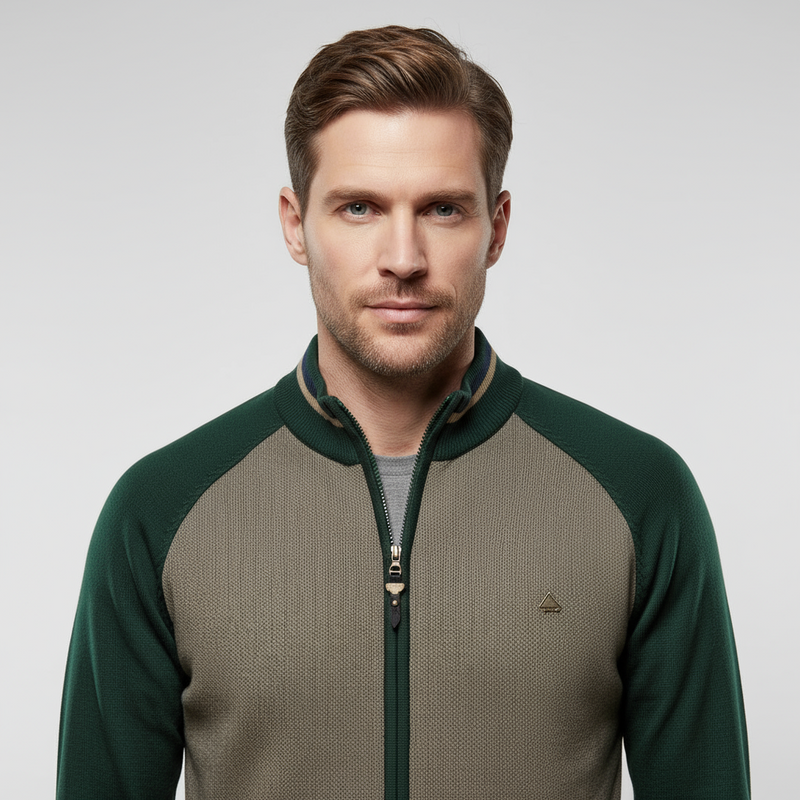 Tom Adams Striped Zipper Cardigan – Men’s Knit Sweater Jacket