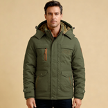 Winter Jacket – Waterproof Insulated Hooded – Regular Fit – Men's Outdoor Outerwear Australia in Green