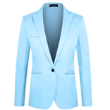Oliver | Men’s Casual Button Blazer – Classic Tailored Jacket Suit in Lightblue