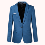 Oliver | Men’s Casual Button Blazer – Classic Tailored Jacket Suit in Blue