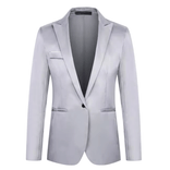 Oliver | Men’s Casual Button Blazer – Classic Tailored Jacket Suit in Grey