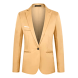 Oliver | Men’s Casual Button Blazer – Classic Tailored Jacket Suit in Khaki
