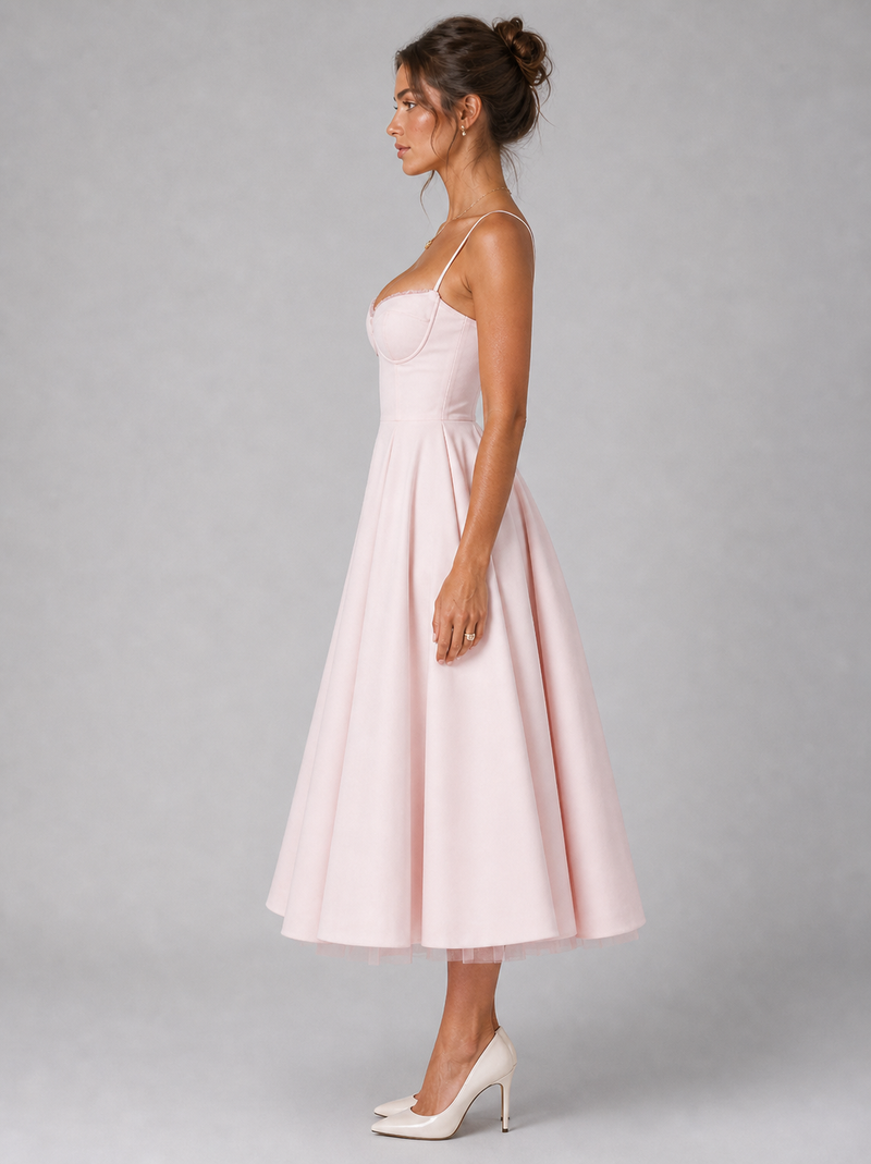 Rosalie Corset Midi Dress | Women's Full-Skirt Occasion Dress