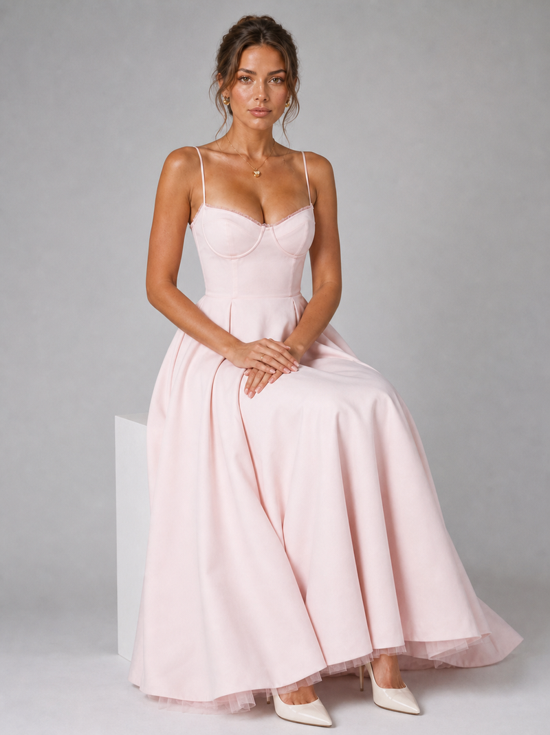 Rosalie Corset Midi Dress | Women's Full-Skirt Occasion Dress