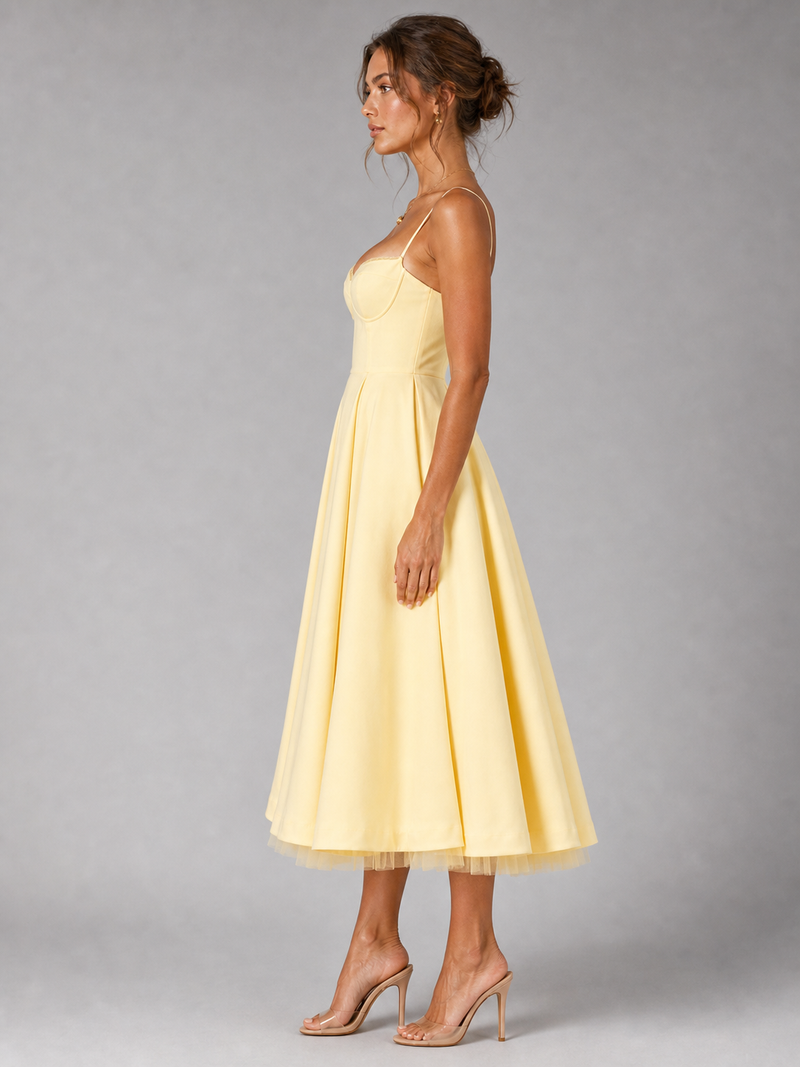 Rosalie Corset Midi Dress | Women's Full-Skirt Occasion Dress