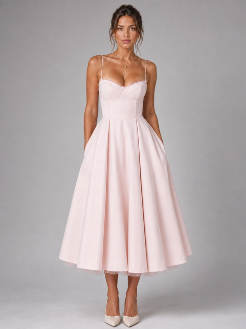 Rosalie Corset Midi Dress | Women's Full-Skirt Occasion Dress