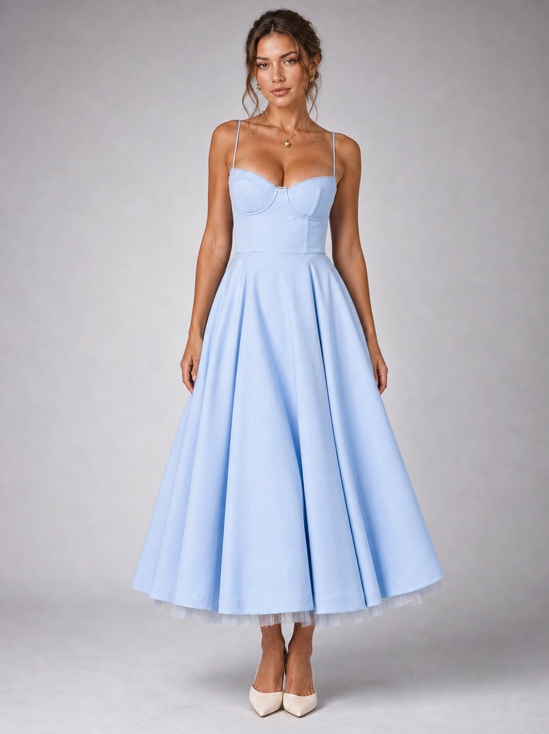 Rosalie Corset Midi Dress | Women's Full-Skirt Occasion Dress
