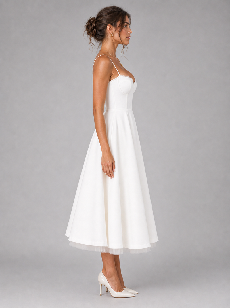 Rosalie Corset Midi Dress | Women's Full-Skirt Occasion Dress
