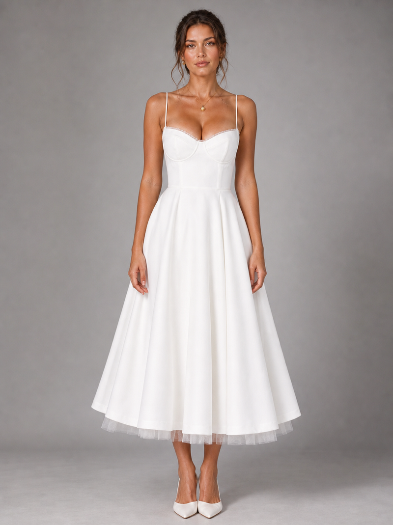 Rosalie Corset Midi Dress | Women's Full-Skirt Occasion Dress