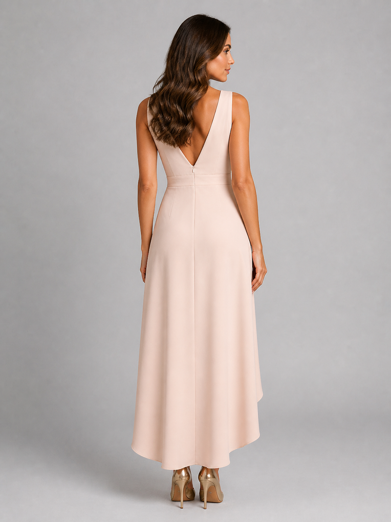 Femke Wrap Maxi Dress | Women's V-Neck Asymmetric-Hem Occasion Dress