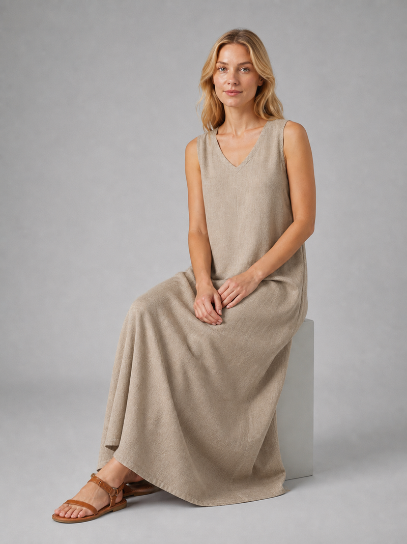 Linnea Maxi Dress | Women's Sleeveless V-Neck Relaxed Summer Dress
