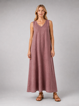 Linnea Maxi Dress | Women's Sleeveless V-Neck Relaxed Summer Dress in Pink