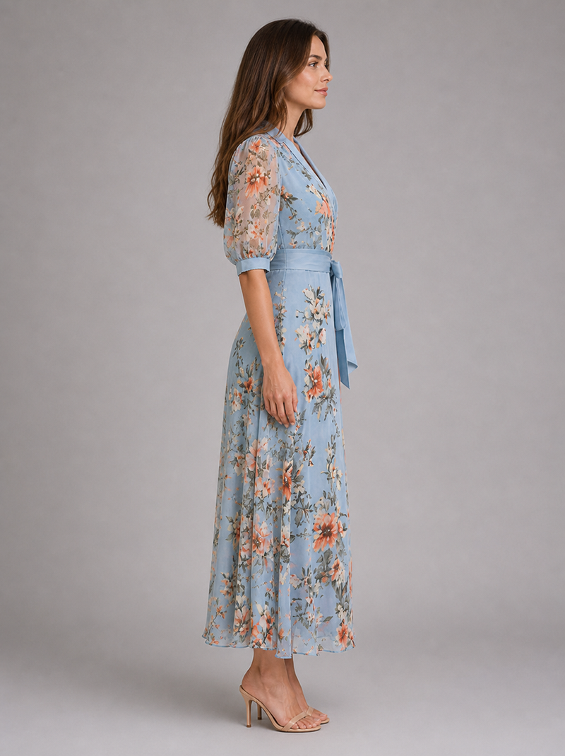 Amaya Floral Wrap Maxi Dress | Women's Tie-Waist Occasion Dress