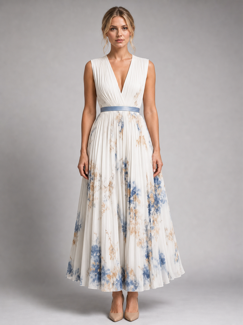 Josephine Floral Maxi Dress | Women's Pleated A-Line Occasion Dress