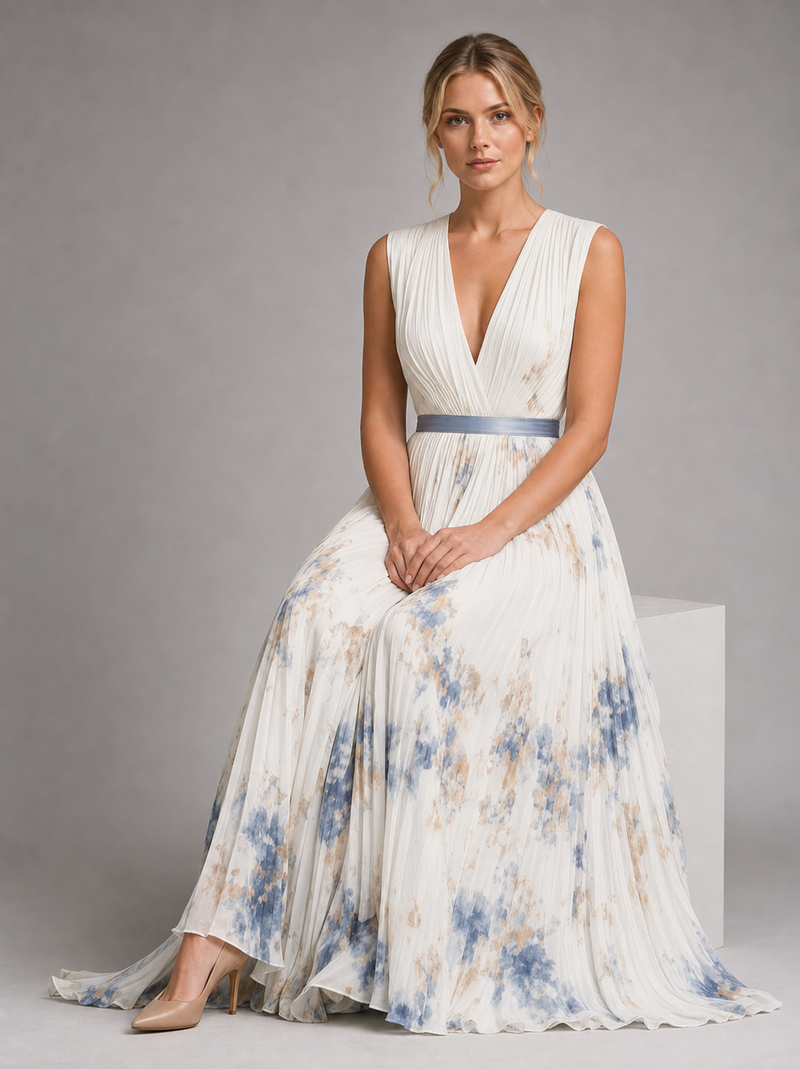 Josephine Floral Maxi Dress | Women's Pleated A-Line Occasion Dress