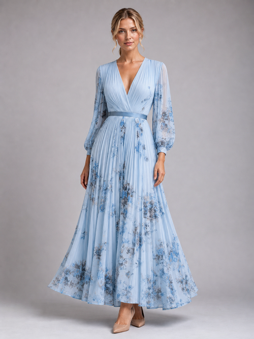 Josephine Floral Maxi Dress | Women's Pleated A-Line Occasion Dress