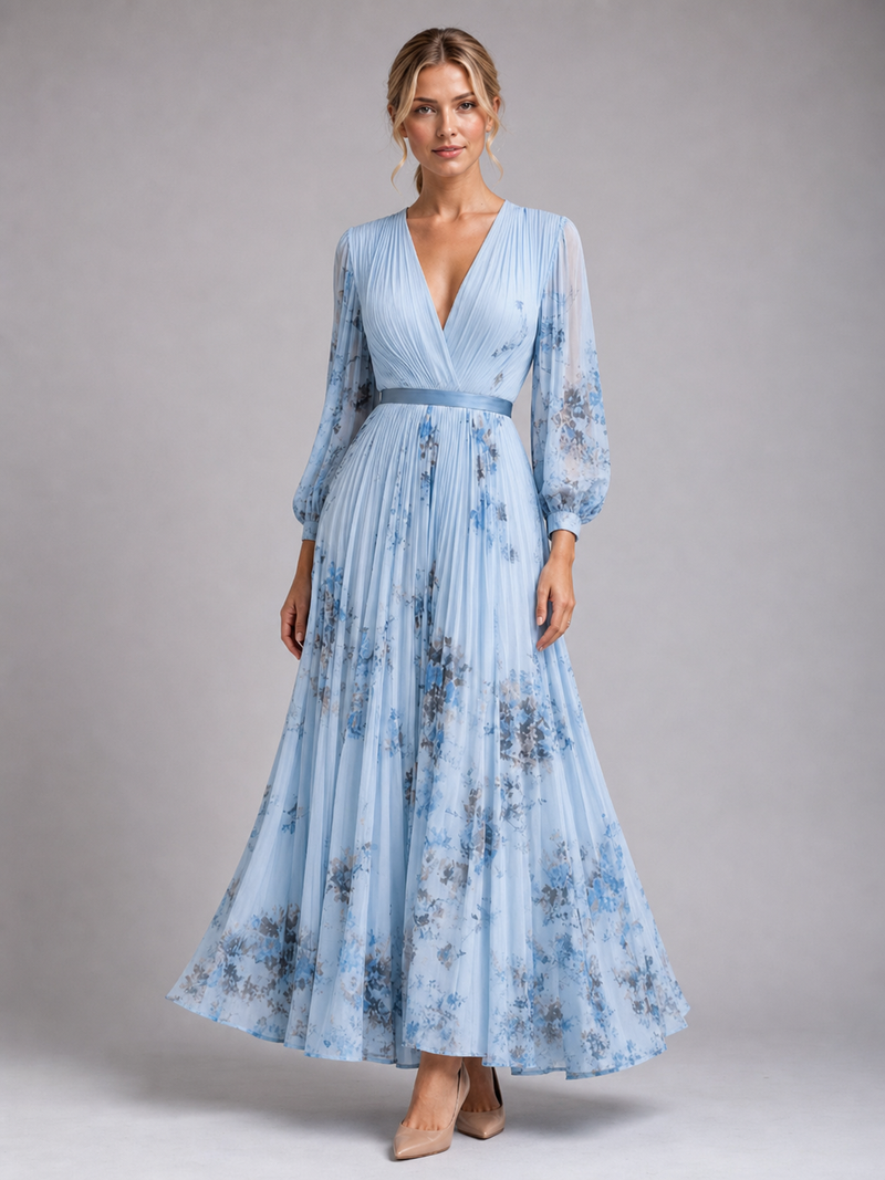 Josephine Floral Maxi Dress | Women's Pleated A-Line Occasion Dress