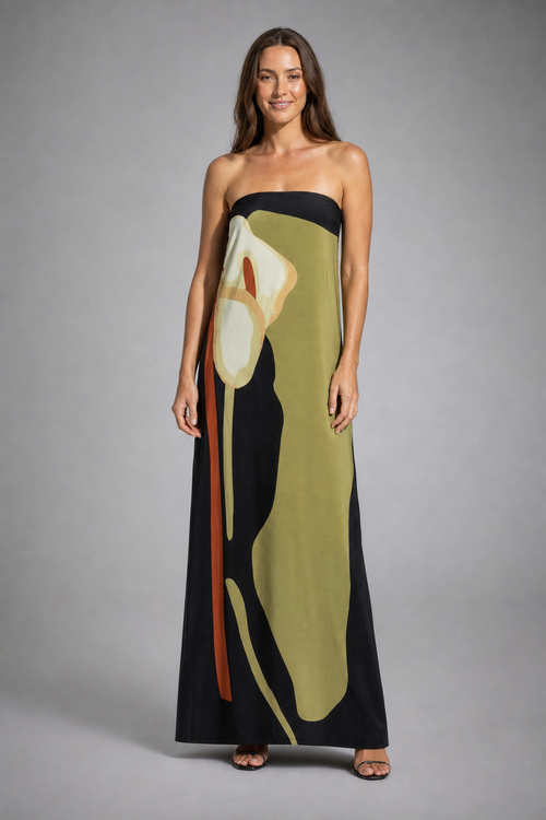 Mireille Strapless Maxi Dress | Women's Sculpted Bandeau Dress