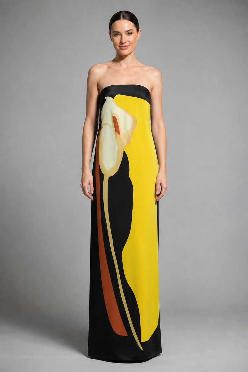 Mireille Strapless Maxi Dress | Women's Sculpted Bandeau Dress