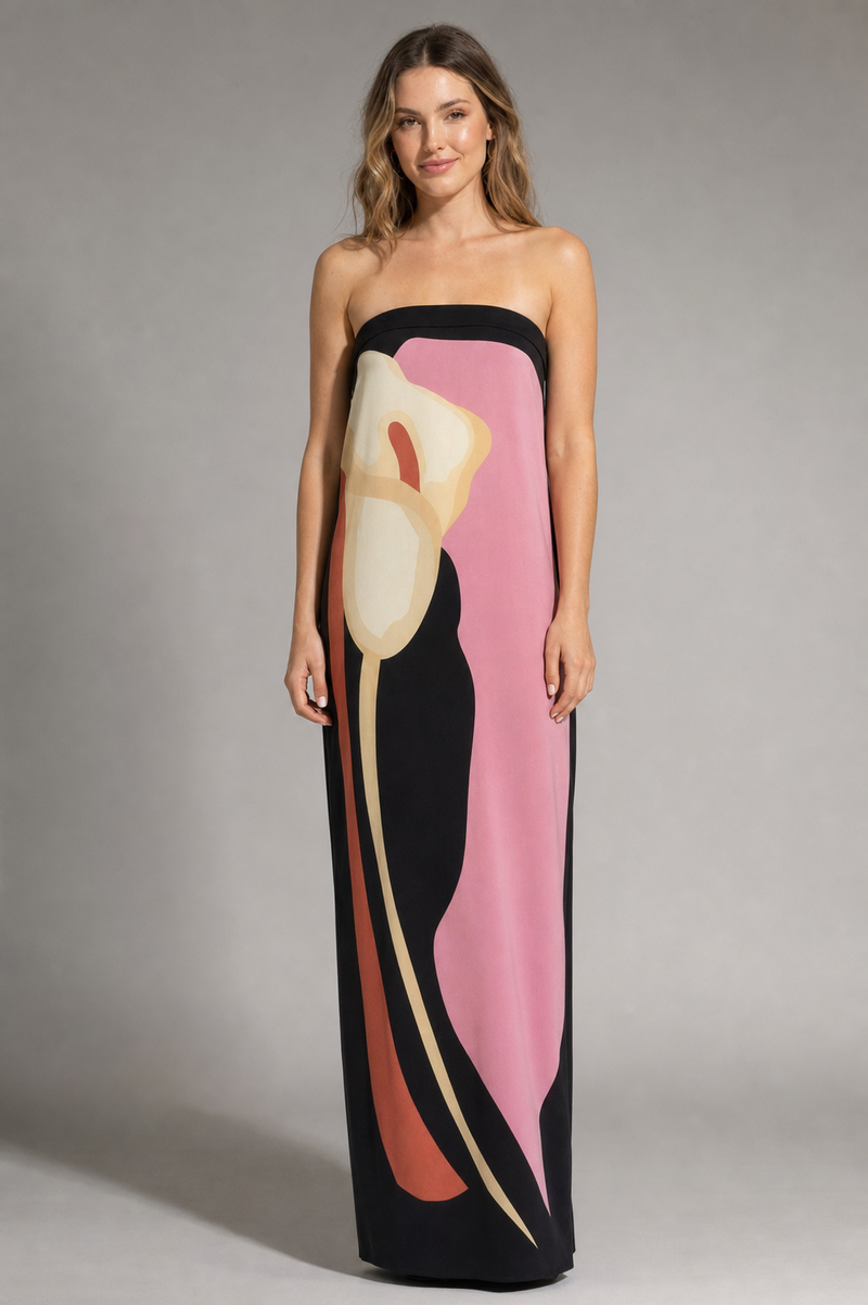 Mireille Strapless Maxi Dress | Women's Sculpted Bandeau Dress