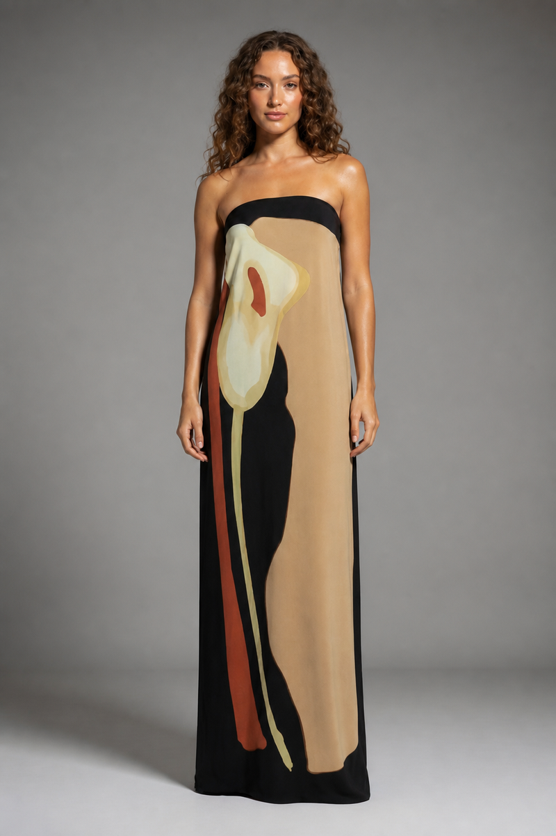 Mireille Strapless Maxi Dress | Women's Sculpted Bandeau Dress