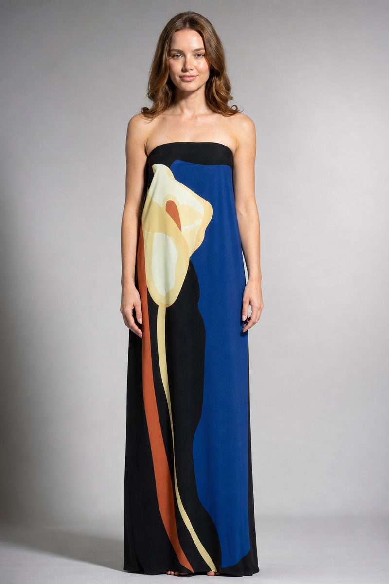 Mireille Strapless Maxi Dress | Women's Sculpted Bandeau Dress