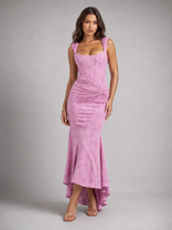 Anouk Corset Maxi Dress | Women's Fishtail Floral Occasion Dress in Pink