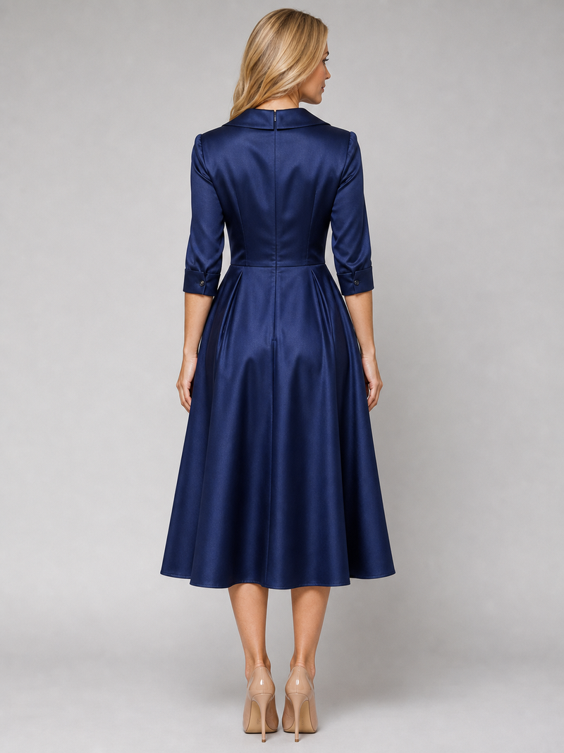 Elise Wrap Midi Dress | Women's Draped Side-Pocket Occasion Dress