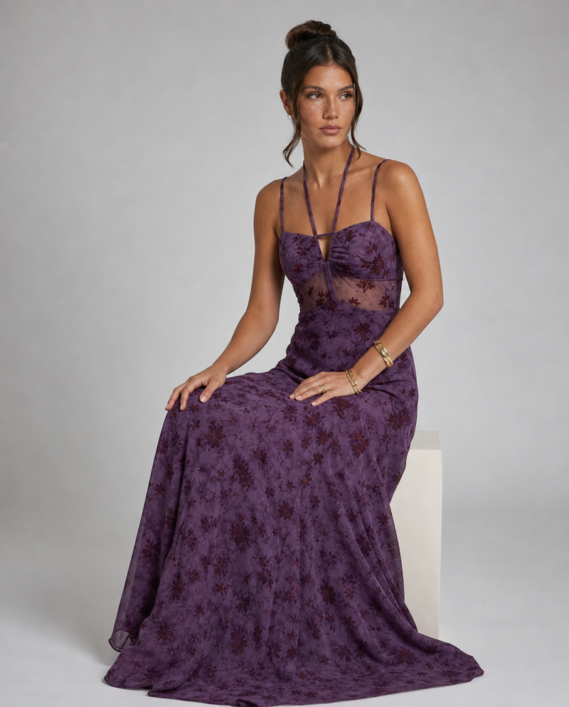 Evarisse Floral Corset Maxi Dress | Women's Mesh Occasion Dress