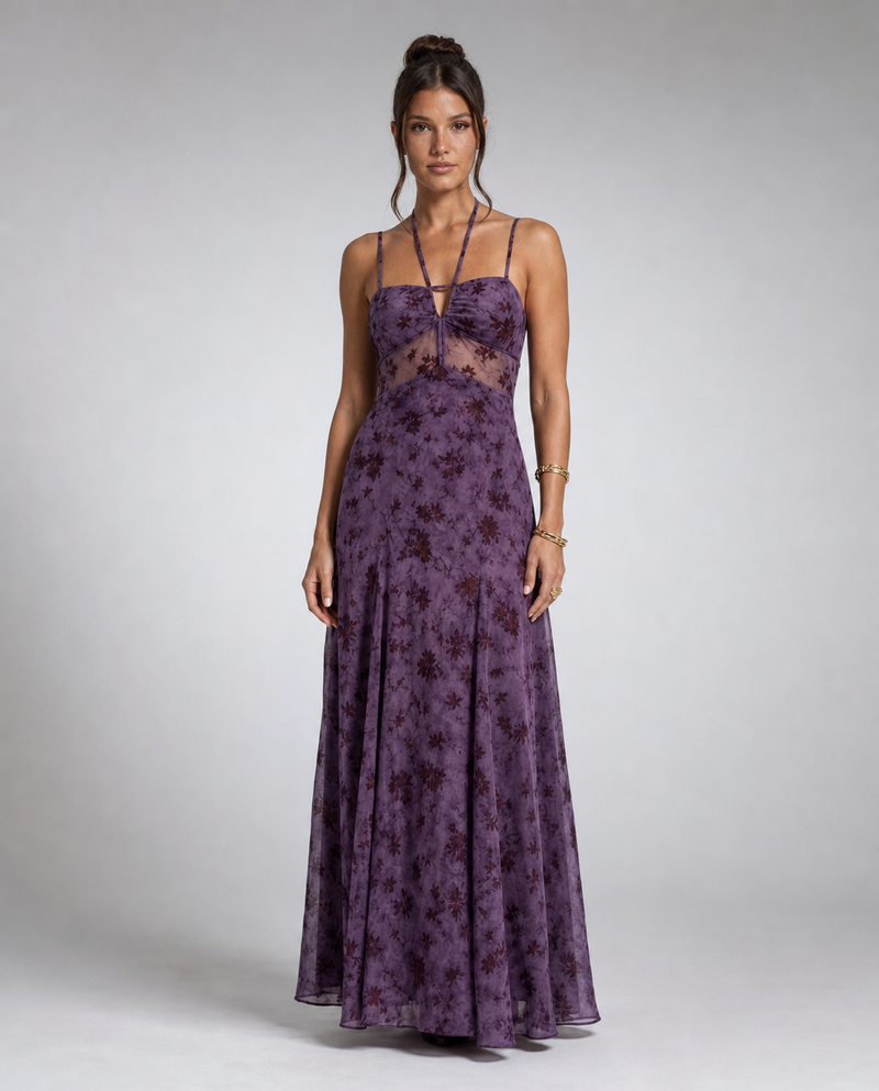 Evarisse Floral Corset Maxi Dress | Women's Mesh Occasion Dress