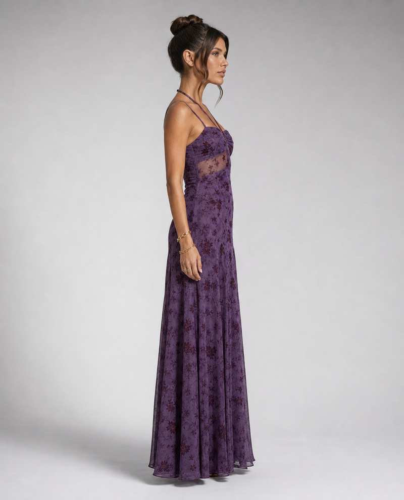 Evarisse Floral Corset Maxi Dress | Women's Mesh Occasion Dress