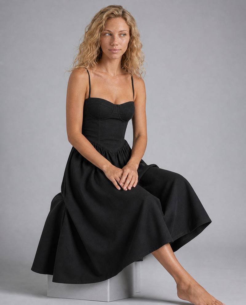 Valeria Floral Corset Midi Dress | Women's Wedding-Guest Dress
