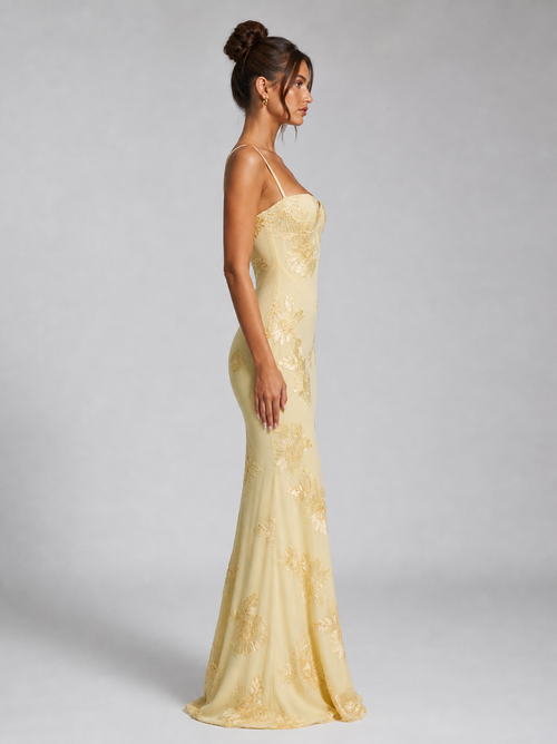 Salma Floral Corset Maxi Dress | Women's Embroidered Occasion Dress