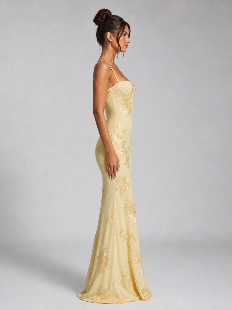 Salma Floral Corset Maxi Dress | Women's Embroidered Occasion Dress
