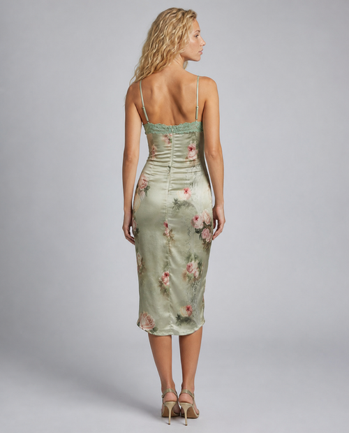 Isolde Floral Corset Midi Dress | Women's Strapless Occasion Dress